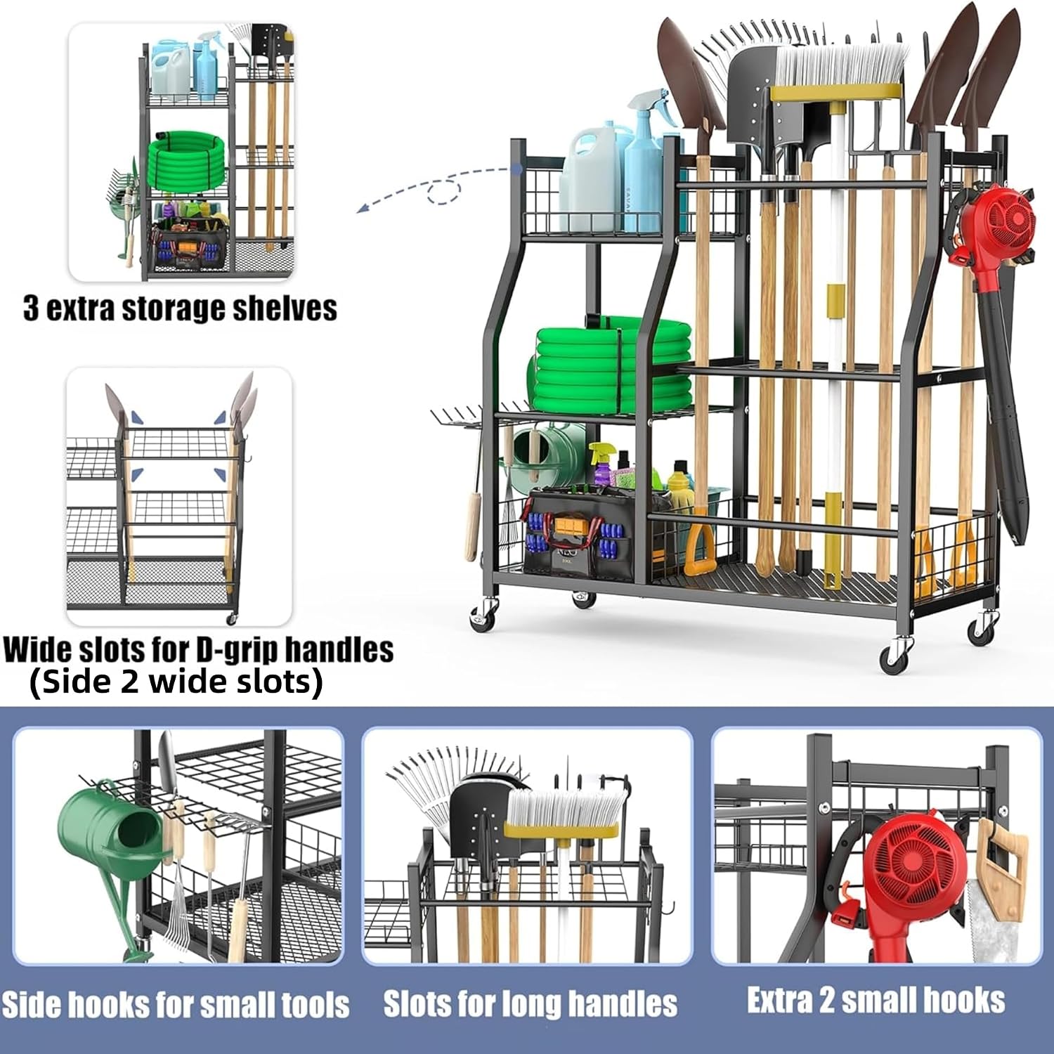 Garden Tool Organizer Rack Wit - Heavy Equipment Storage Yard review and price