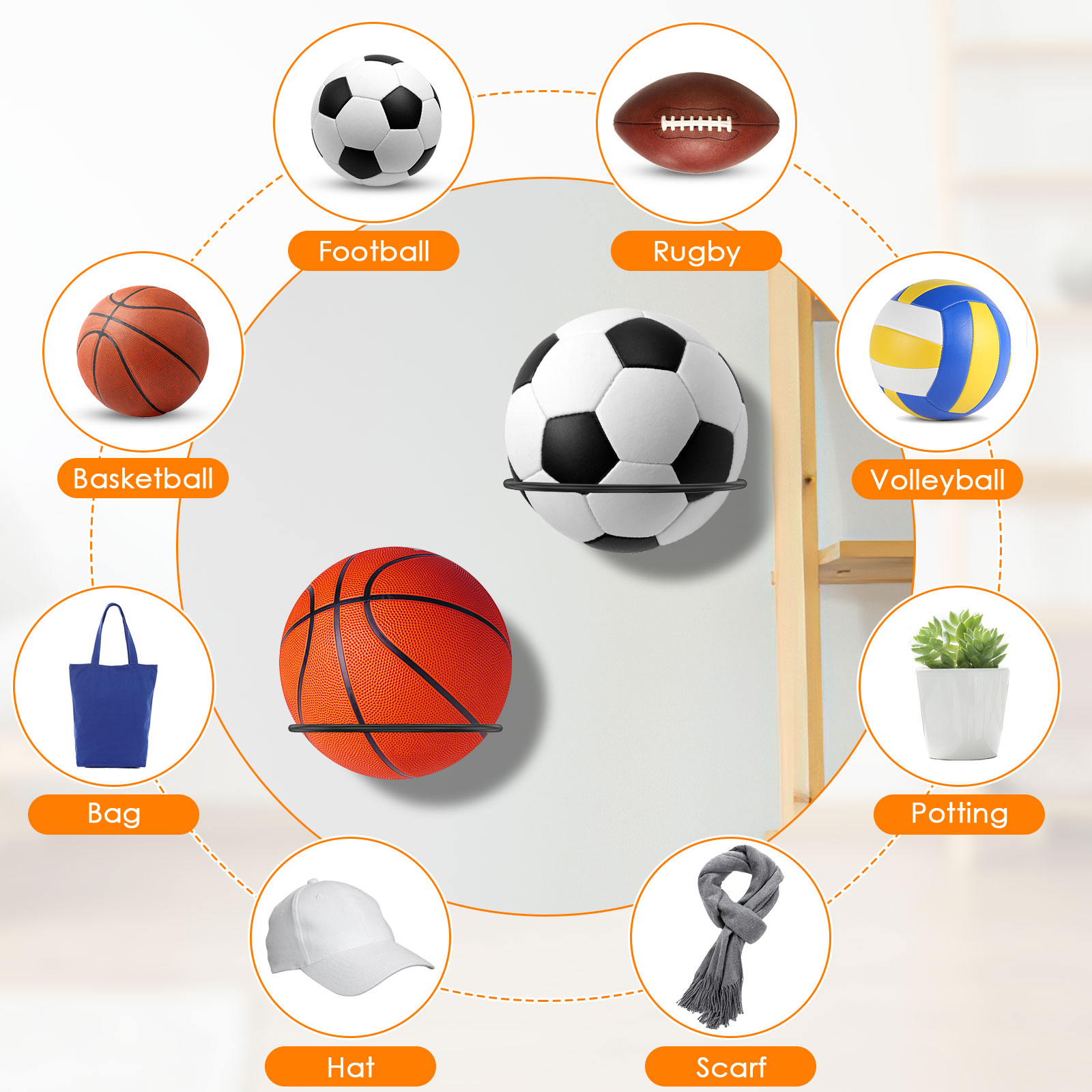 6Pcs Wall Mounted Ball Storage - Heavy Equipment Simulator review and price