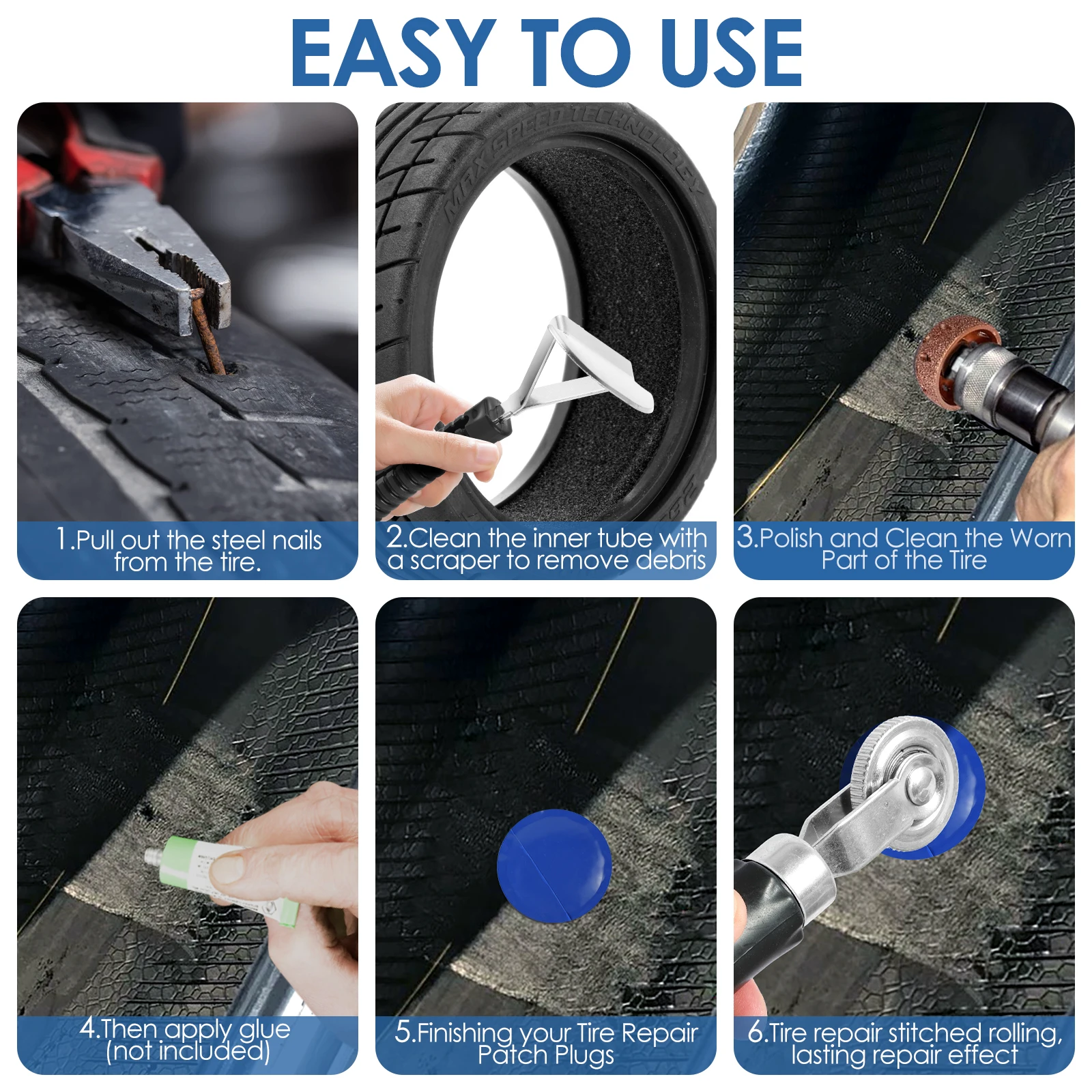 33Pcs Tire Patch Kit with Roll - Heavy Equipment Scraper review and price